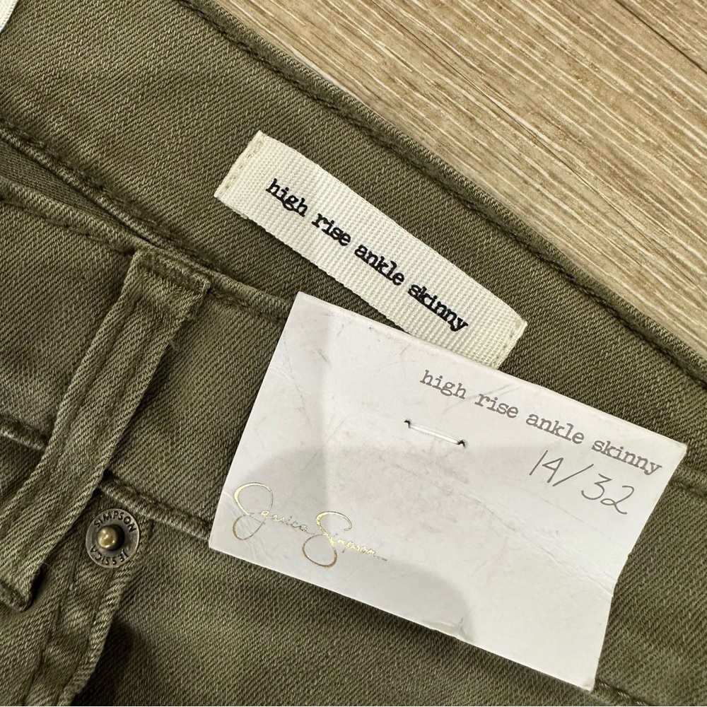 Jessica Simpson High Rise Ankle Skinny Green size 14 - Picture 3 of 7